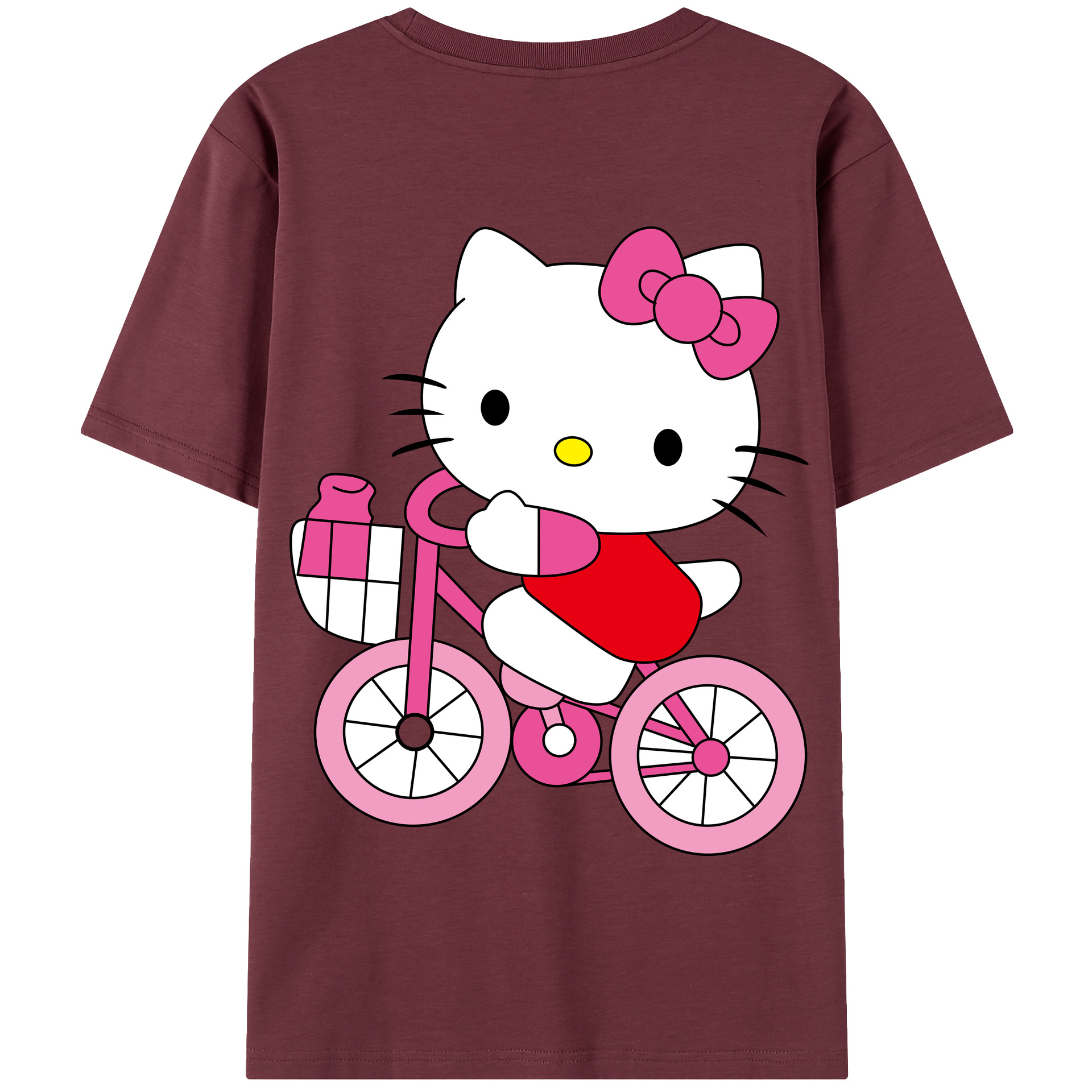 （画像用） Hello Kitty ハローキティ 綿100％半袖Tシャツ（背面プリント）